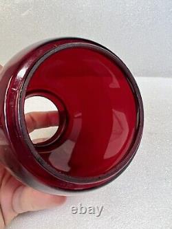 Rare Etched L. V. R. R. Lehigh Valley Railroad Lantern Red Glass Globe