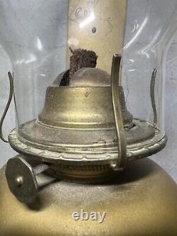 Rare Handlan Mfg C&O Railroad Wall Mount Brass Oil Lamp With Glass Chimney