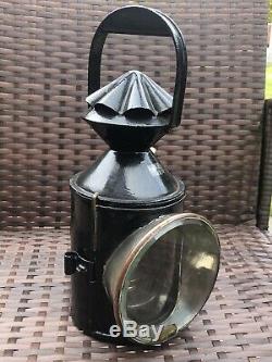 Rare Old Railway Hand Lamp Stamped Lne D2 L&ner Rare Pattern