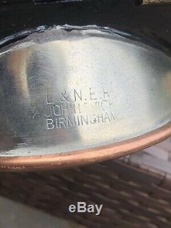Rare Old Railway Hand Lamp Stamped Lne D2 L&ner Rare Pattern