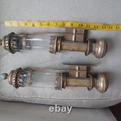Rare Pair Vintage GNR Great Northern Railway Brass Carriage Lamps Train Sconces