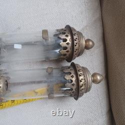 Rare Pair Vintage GNR Great Northern Railway Brass Carriage Lamps Train Sconces