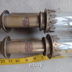 Rare Pair Vintage GNR Great Northern Railway Brass Carriage Lamps Train Sconces