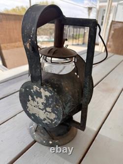 Rare Pre-1914 Curved Handle, Dietz Acme Railroad Inspector Lamp / Lantern