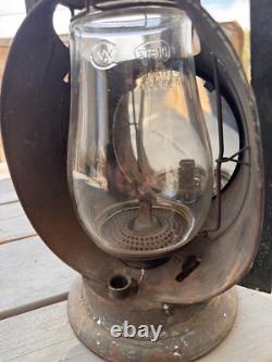 Rare Pre-1914 Curved Handle, Dietz Acme Railroad Inspector Lamp / Lantern