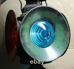 Rare Vintage B. &O. Railroad Adlake Non-Sweating 4-Way Signal Switch Lamp Lantern