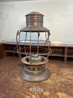 Rare Whale Oil Pat 1854 Early Removable Globe Railroad Lantern New England Glass