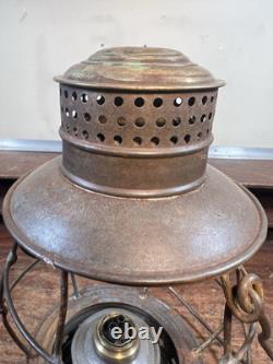 Rare Whale Oil Pat 1854 Early Removable Globe Railroad Lantern New England Glass