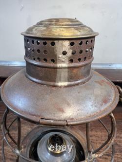 Rare Whale Oil Pat 1854 Early Removable Globe Railroad Lantern New England Glass