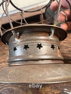 Rare Whale Oil Pat 1854 Early Removable Globe Railroad Lantern New England Glass