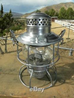 SANTA FE AT&SFRY RAILROAD LANTERN Clear Cast AT&SFRy Lantern Globe