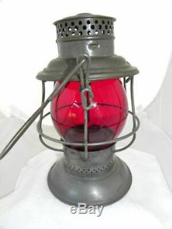 SANTA FE AT&SFRY RAILROAD LANTERN Red Cast AT&SFRy Lantern Globe