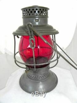 SANTA FE AT&SFRY RAILROAD LANTERN Red Cast AT&SFRy Lantern Globe