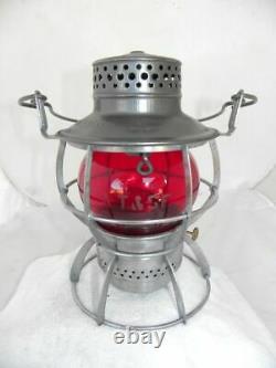 SANTA FE AT&SFRY RAILROAD LANTERN Signal Red Etched AT&SF Lantern Globe