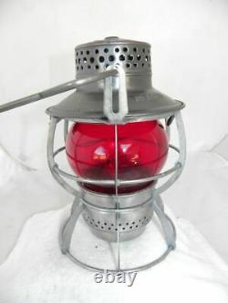 SANTA FE AT&SFRY RAILROAD LANTERN Signal Red Etched AT&SF Lantern Globe