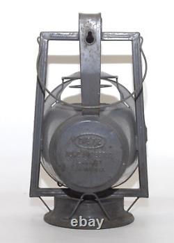 SCARCE EARLY 1900's DIETZ N. Y. C. S. RAILROAD TUBULAR LANTERN CLEAR ETCHED GLOBE