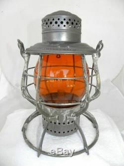 SOUTHERN PACIFIC RAILROAD LANTERN Etched Signal Yellow Lantern Globe