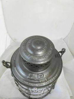 SOUTHERN PACIFIC RAILROAD LANTERN Etched Signal Yellow Lantern Globe