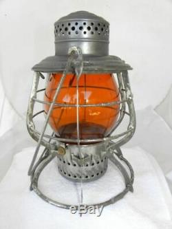 SOUTHERN PACIFIC RAILROAD LANTERN Etched Signal Yellow Lantern Globe