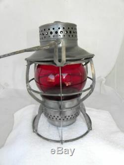 SOUTHERN PACIFIC RAILROAD LANTERN Signal Red Lantern Globe