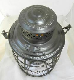 SOUTHERN PACIFIC RAILROAD LANTERN Signal Yellow Etched SPCO Lantern Globe