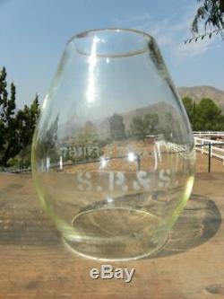 SPOKANE PORTLAND & SEATTLE RAILROAD LANTERN Clear Etched SP&S Lantern Globe