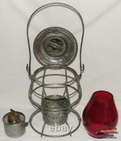 SPRR Southern Pacific Railroad 1897 A&W Lantern withRed Cast Corning Globe