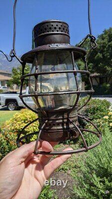 Santa Fe 1895 A&w Railroad Lantern Tall Globe Spelled Out Non Cross Logo Rare