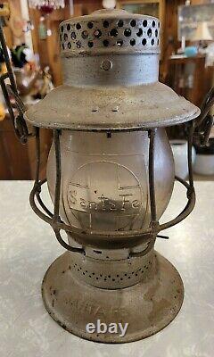 Santa Fe A&w Railroad Lantern Bell Bottom Embossed Sf Logo Globe Complete