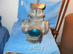 Santa Fe Railroad Switch Lamp Train Lantern Signal Vintage With Kerosene Burner
