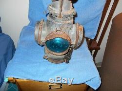 Santa Fe Railroad Switch Lamp Train Lantern Signal Vintage With Kerosene Burner