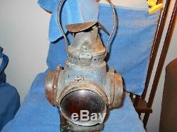 Santa Fe Railroad Switch Lamp Train Lantern Signal Vintage With Kerosene Burner