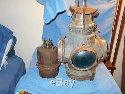 Santa Fe Railroad Switch Lamp Train Lantern Signal Vintage With Kerosene Burner