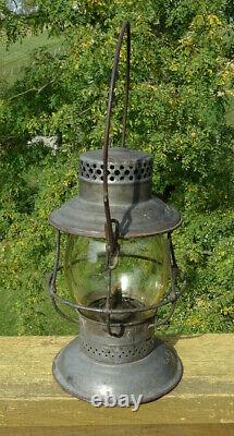 Santa Fe Railway AT&SF Adlake Clear Cast Globe Bell Bottom Railroad Lantern