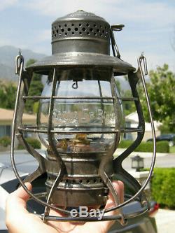 Santa Fe Route 1897 Adams & Westlake Railroad Lantern Matching Cast Globe Nice
