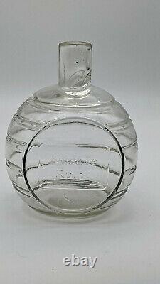 Santa Fe Route Railroad Glass Fire Extinguisher Embossed Letters In Glass Rare