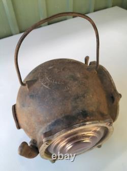 Scarce Antique c. 1924 Pyle National Railroad Lamp Lantern Bell Cannonball -AF