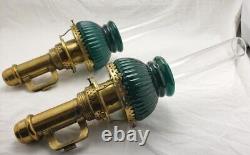 Set 2 Antique 1907 Adams Westlake Railroad Candle Lamp WithGlass Wall Mounted RARE