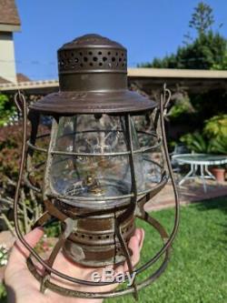 Southern Pacific 1892 A&w Railroad Lantern Matching Cast 6 Ext. Base Globe Nice