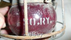 Southern Railroad Adlake -kero Red Globe Marked & Frame All Original Lantern
