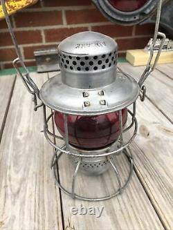 Southern Railway Lantern, Marked Red Globe and Lid, Very Clean