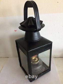 Southern Railway Stamped S(e)r Station Clam Top Square Hand Lamp 1950 & Burner