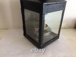 Southern Railway Stamped S(e)r Station Clam Top Square Hand Lamp 1950 & Burner