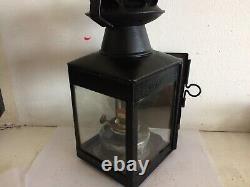 Southern Railway Stamped S(e)r Station Clam Top Square Hand Lamp 1950 & Burner