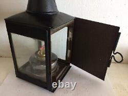 Southern Railway Stamped S(e)r Station Clam Top Square Hand Lamp 1950 & Burner