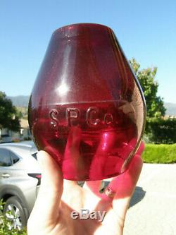 Spry 1909 Adlake Tall Globe Railroad Lantern Red Cast Spco Globe Mystery Road