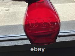 THE ADAMS 1909 MICHIGAN CENTRAL RAILROAD LANTERN WithEMB. (M. C. R. R.) RED GLOBE