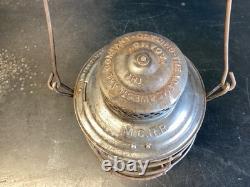 THE ADAMS 1909 MICHIGAN CENTRAL RAILROAD LANTERN WithEMB. (M. C. R. R.) RED GLOBE