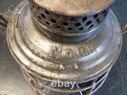 THE ADAMS 1909 MICHIGAN CENTRAL RAILROAD LANTERN WithEMB. (M. C. R. R.) RED GLOBE