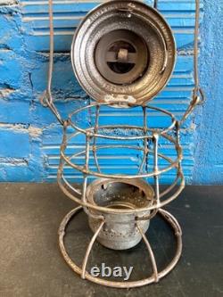 THE ADAMS 1909 MICHIGAN CENTRAL RAILROAD LANTERN WithEMB. (M. C. R. R.) RED GLOBE
